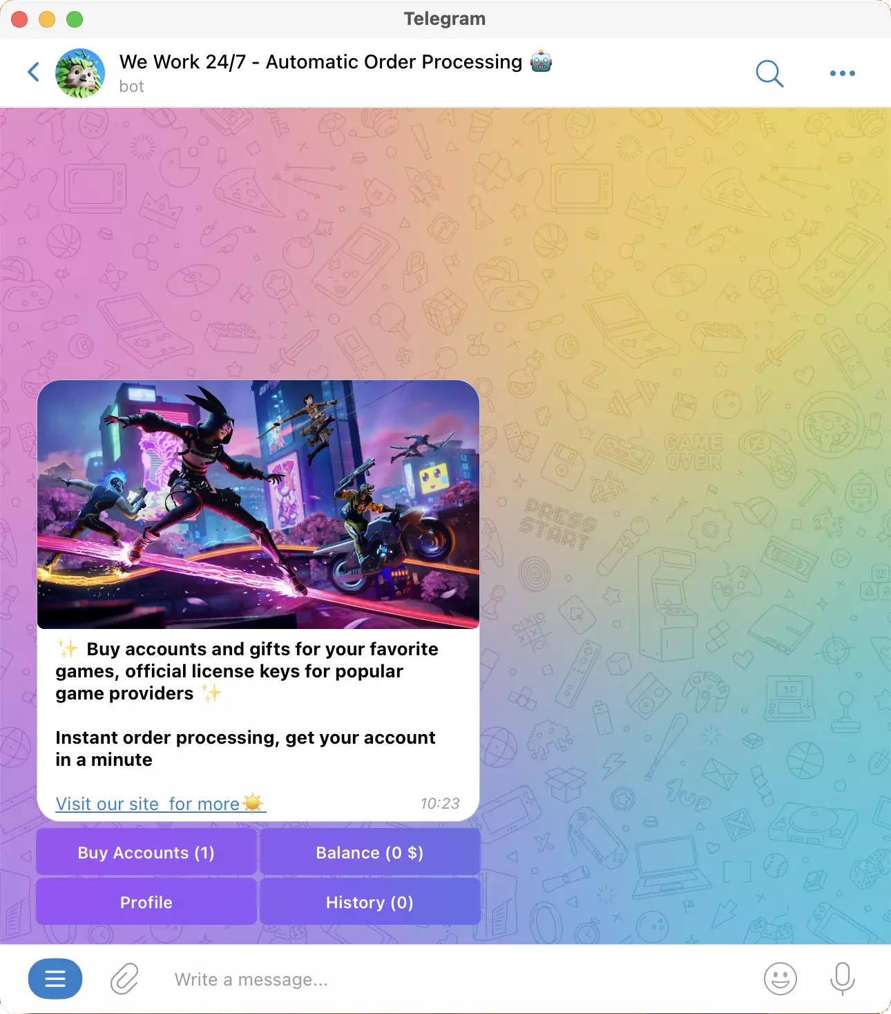 BTCBOT.CC - Telegram storefront demo